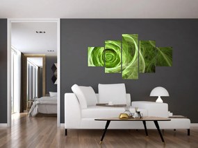 Obraz - Abstrakcyjny zielony róż (125x70 cm)