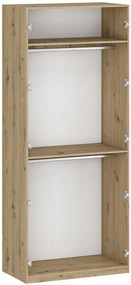 Korpus szafy z dwoma drążkami 100 cm dąb artisan - Jonix 9X