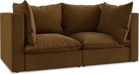 2-osobowa kanapa modułowa - z tkaniny welwetowej - musztardowy - MANAO