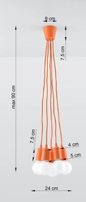 Pomarańczowa industrialna lampa wisząca - EX543-Diegi