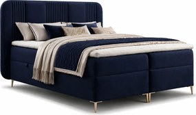 Granatowe welurowe łóżko kontynentalne 4 rozmiary S7-P29