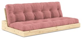 Różowa sztruksowa rozkładana sofa 196 cm Base – Karup Design