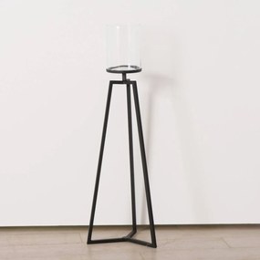 Szklane świeczniki na metalowym stelażu Cosa, 75-95 cm