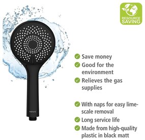 Czarny zestaw prysznicowy ze stali nierdzewnej 70 cm Water Saving – Wenko