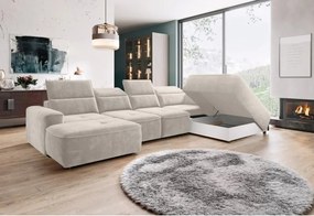 Narożnik COLOMBO XL Prawostronny z elektryczną regulacją siedziska w tkaninie PALLADIUM 02 WERSAL