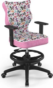 Krzesło do biurka z wzorami Duo Black rozmiar 5 (146-176,5 cm) z podnóżkiem