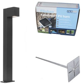 Przemysłowa stojąca lampa zewnętrzna czarna 65 cm IP44 - Baleno