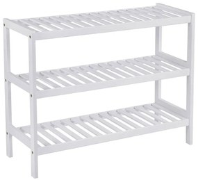 Biała bambusowa szafka na buty z 3 półkami R1-K45