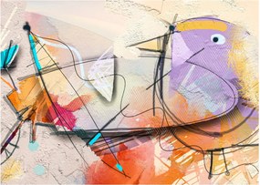 Obraz na szkle - Abstrakcja, ptaszek (70x50 cm)