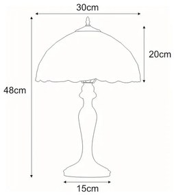 Witrażowa lampa stołowa w stylu retro - S947-Oxana