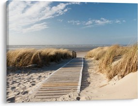 Obraz - Piaszczysta plaża na wyspie Langeoog, Niemcy (70x50 cm)