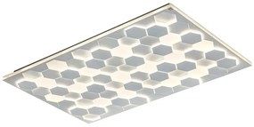 Biała lampa sufitowa LED ze sterowaniem głosowym/mobilną aplikacją i metalowym kloszem 70x115 cm Cifavo – CINQUE