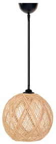 Czarno-naturalna lampa wisząca z kloszem z juty ø 24 cm – Opviq lights