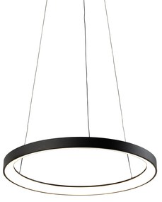 Designerska lampa wisząca czarna z wbudowanym ściemnianym LED Easylift - HoopDesignerski Oswietlenie wewnetrzne