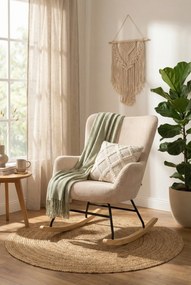 Kremowy wypoczynkowy fotel bujany W5-W20