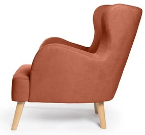 Ceglasty fotel typu uszak Noemye – Bonami Selection