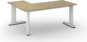 Narożne biurko PRIMO FLEXIBLE, 180x140 cm, dąb naturalny