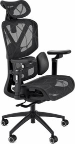 Czarny ergonomiczny nowoczesny fotel obrotowy do biura L1-P72
