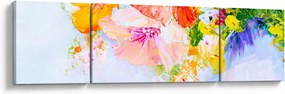 Obraz - Kwiaty, malarstwo (170x50 cm)