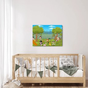 Obraz - Dzieci na placu zabaw (70x50 cm)