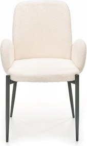 Krzesło do jadalni z podłokietnikami w tkaninie bouclé K477