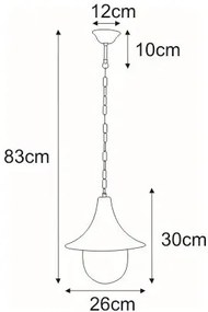 Czarno-złota zewnętrzna lampa wisząca - S317-Namza