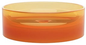 Umywalka nablatowa okrągła przezroczysta z żywicy - 40 cm - Pomarańczowy - SPAVO