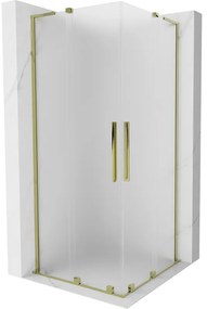 Mexen Velar L Duo kabina prysznicowa rozsuwana 80 x 80 cm, szron, złota - 871-080-080-02-33-50