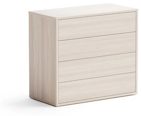 Szafka biurowa niska BLOCK Wood, 4 szuflady