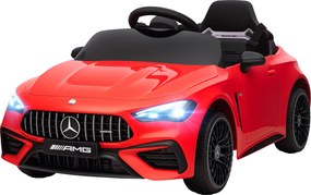AIYAPLAY Elektryczny samochód dla dzieci, Mercedes-Design, silniki 12V, pilot zdalnego sterowania, LED-światła, muzyka, dla dzieci 3–6 lat, Czerwony