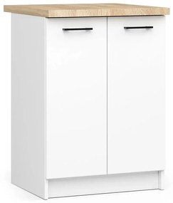 Biała dolna szafka kuchenna z podwójnym frontem 60 cm - Vivienne 12X