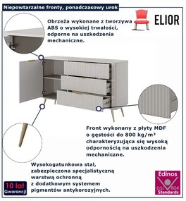 Beżowa komoda na złotych nóżkach  R7-A65