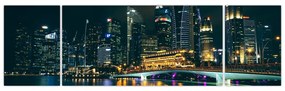 Obraz Singapuru nocą (170x50 cm)