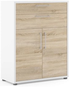 Biały regał modułowy w dekorze dębu 89x113 cm Prima – Tvilum