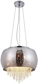 Szklana wisząca lampa z kryształkami - S002-Stoflis