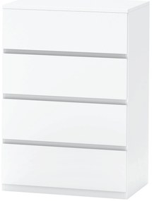 HOMCOM Komoda z 4 szufladami, biała, 55 x 33 x 80 cm, szafka biurowa z zabezpieczonymi uchwytami, do salonu i sypialni