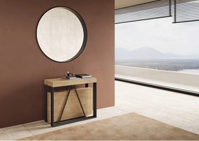 Konsola rozkładana 90x40/300cm Sketa dąb naturalny rama w kolorze antracytu