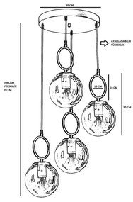 Lampa wisząca w biało-złotym kolorze ze szklanym kloszem ø 30 cm Morino – Opviq lights