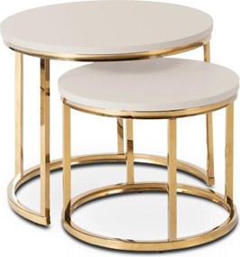 Zestaw Stolików Kawowych APULIA 43 cm/53 cm Kaszmir/Złoty Glamour