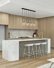 Czteropunktowa lampa wisząca beżowo-czarna P4-S70