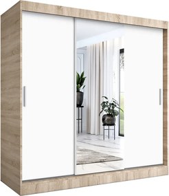 Szafa przesuwna dąb sonoma + biały 200 cm N8-F84