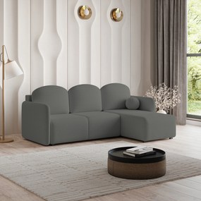 Masseno Narożnik SUVINO z funkcją spania i pojemnikiem na pościel Narozniki L, Rozkładana sofa - Szary, QUELLE 92