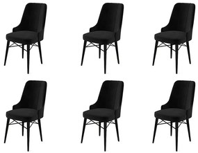 Zestaw krzeseł do jadalni Pare Black, 6 szt.