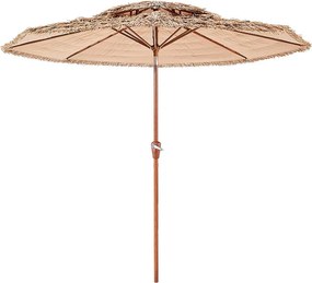 Hawajski Parasol SucceBuy, 2,7 m, Uchylny, Egzotyczny Parasol ze Strzechą, PP, 8 Metalowych Żeberek, na Plażę, Patio, Basen, do Ogrodu