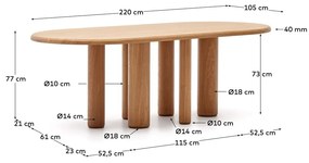 Stół w dekorze jesionu 105x220 cm Mailen – Kave Home