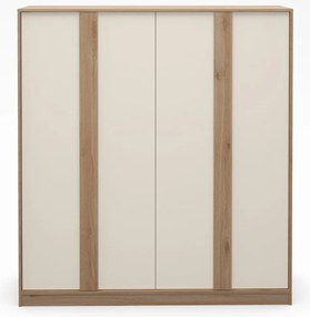 Kremowo-naturalna szafa w dekorze dębu 180x197,5x53 cm Dennis – Marckeric