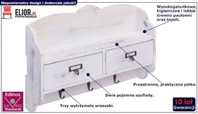Wieszak Ścienny Biały Z Szufladami C0-H29