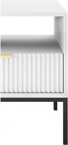 NAYA Stolik nocny S 54 biały | czarny stelaż