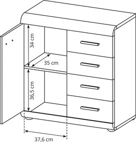 Komoda LEGAME 80 cm do Salonu Sypialni Dąb sonoma