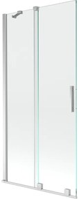 Mexen Velar parawan nawannowy 2-skrzydłowy rozsuwany 90 x 150 cm, transparent, chrom - 896-090-000-01-01